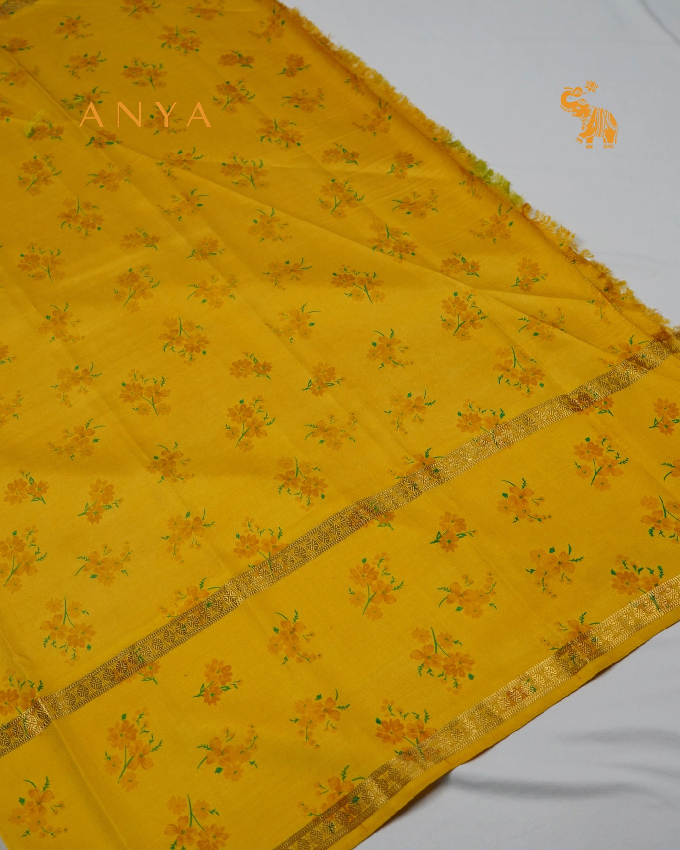 Apple Green Printed Kanchi Silk Saree with Zari Kattam and Iruthalai Patchi Design