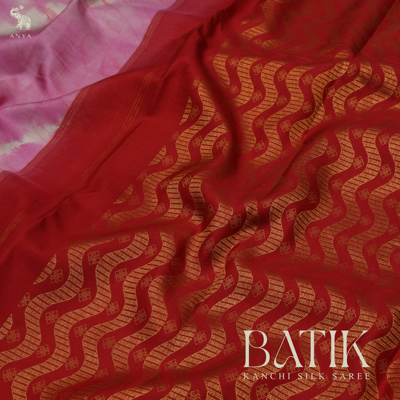 Lotus Pink Batik Kanchi Silk Saree