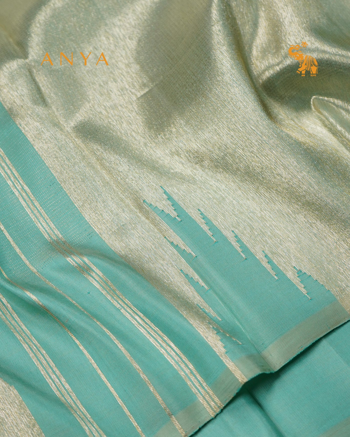 Pastel Green Kanchi Silk Saree with Small Zari Checks Design