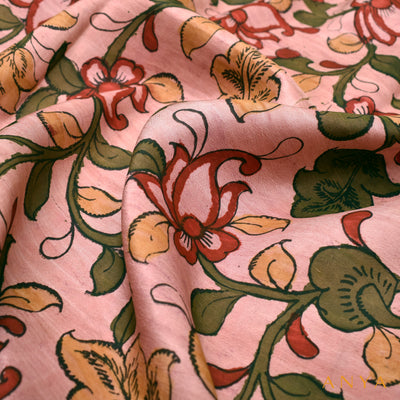 Pink Pen Kalamkari Fabric