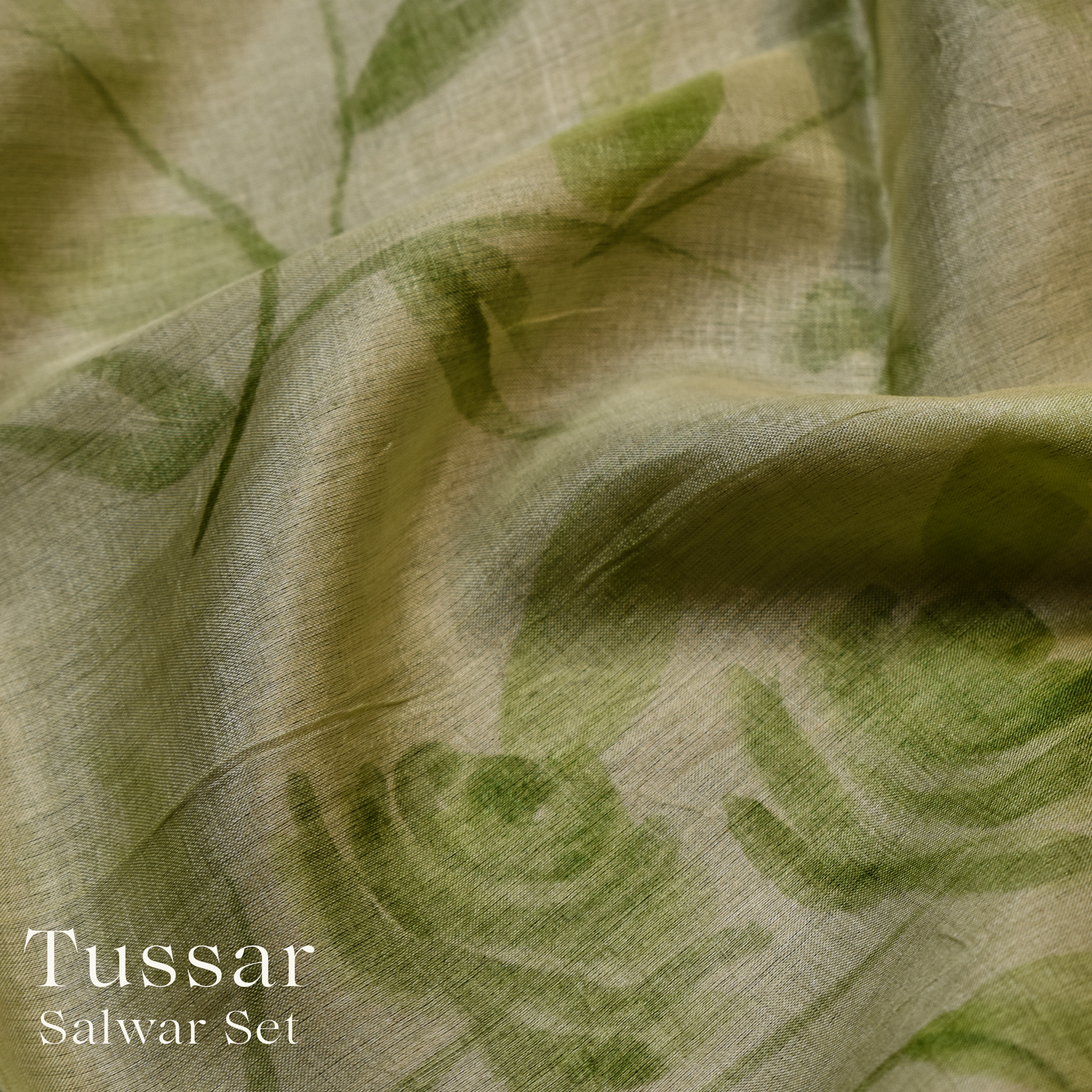 Light Green Tussar Silk Salwar with Floral Design