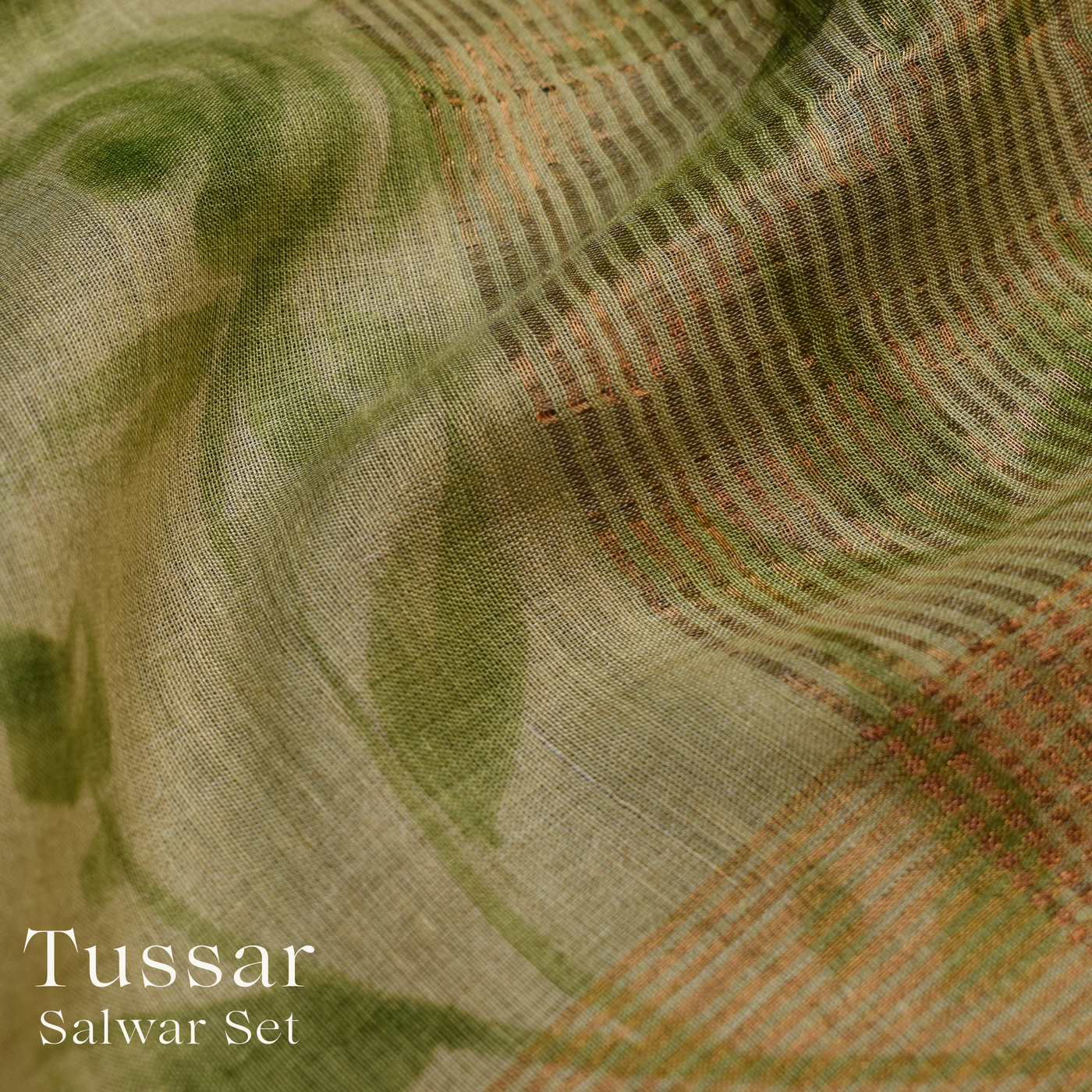 Light Green Tussar Silk Salwar with Floral Design