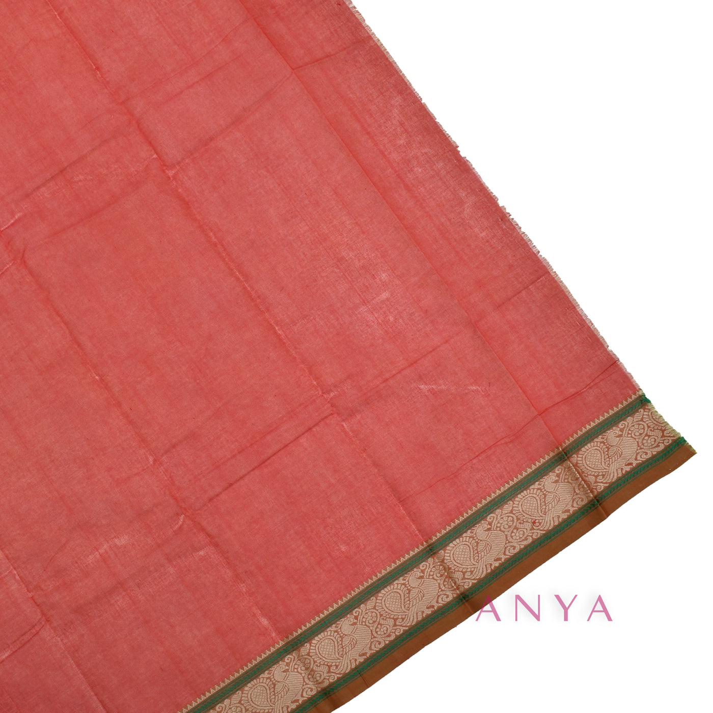 Red Kanchi Cotton Saree with Thread Kattam Design