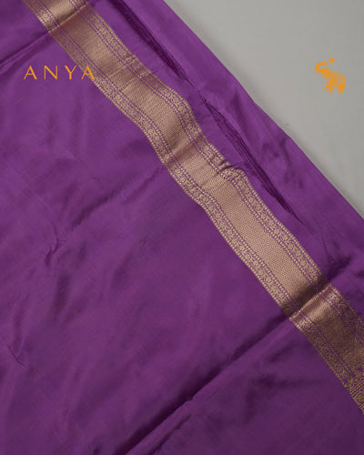 Lavender Banarasi Silk Saree with Creeper Butta Design