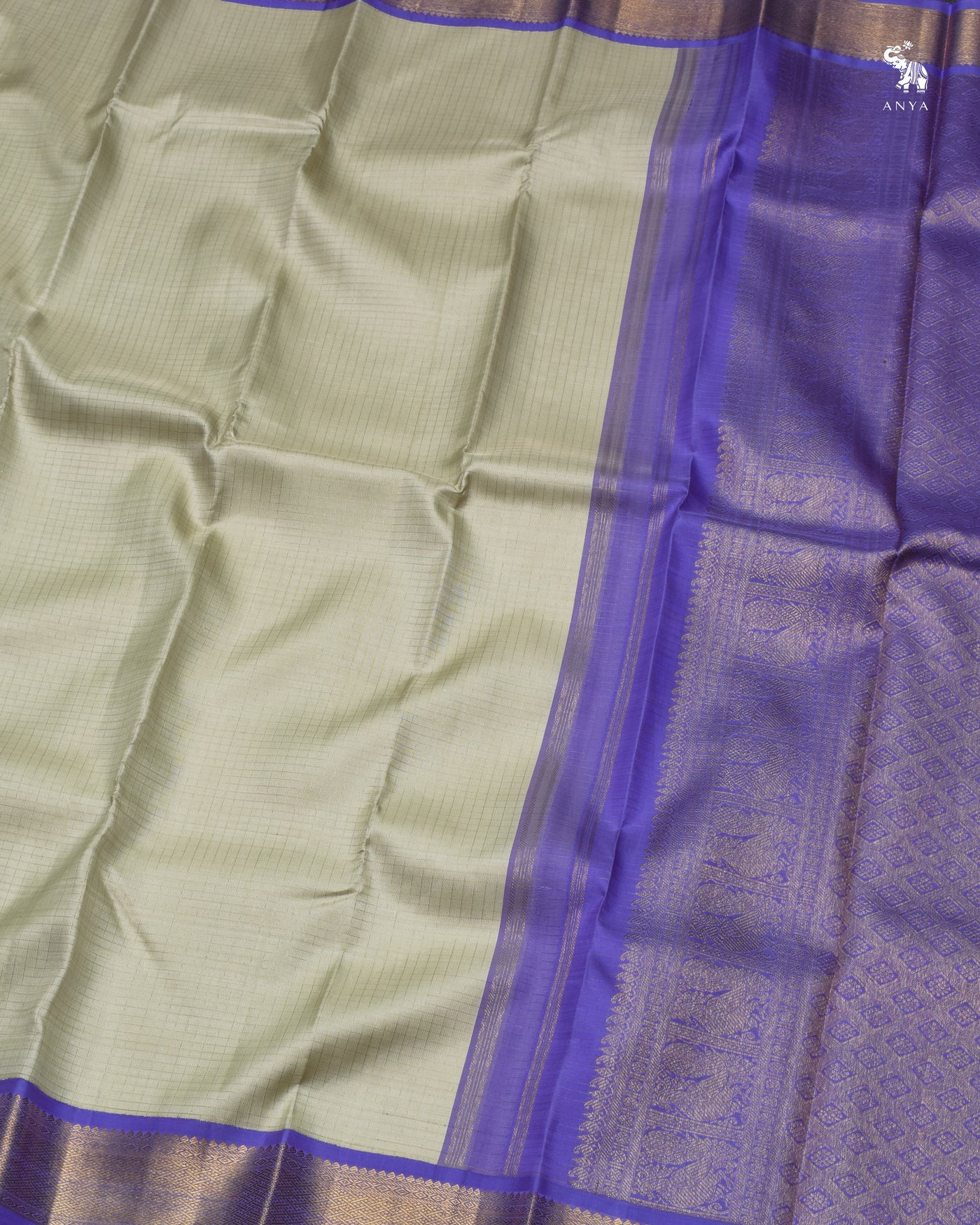Off White Kanchi Classic Saree with Small Zari Kattam Design