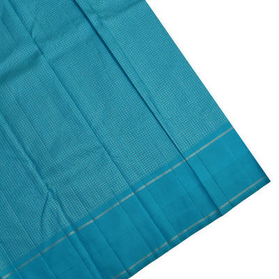 Light Blue Kanchipuram Silk Saree with Small Zari Kattam Design