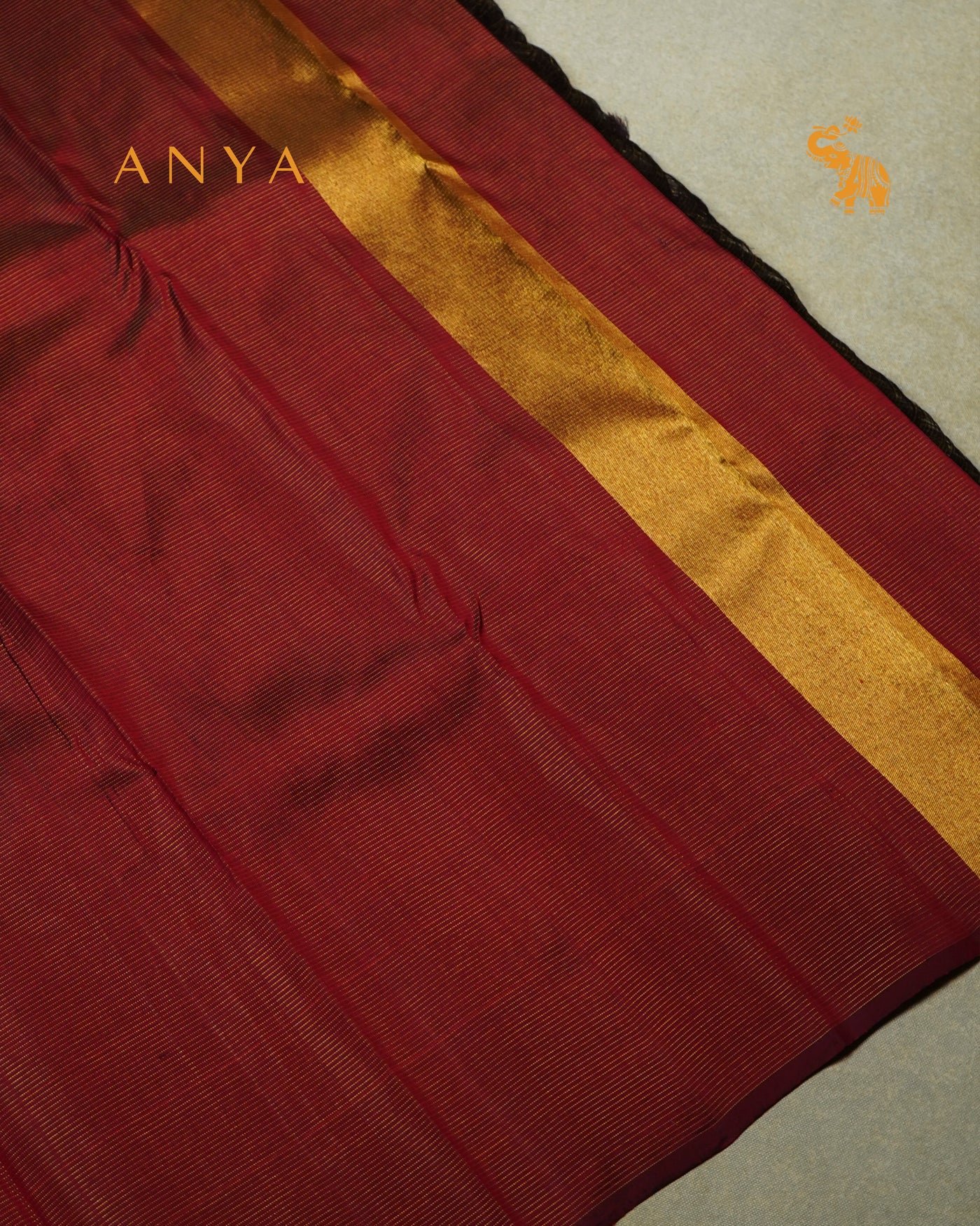 Maroon Kanchi Silk Saree with Small Zari Kattam Design