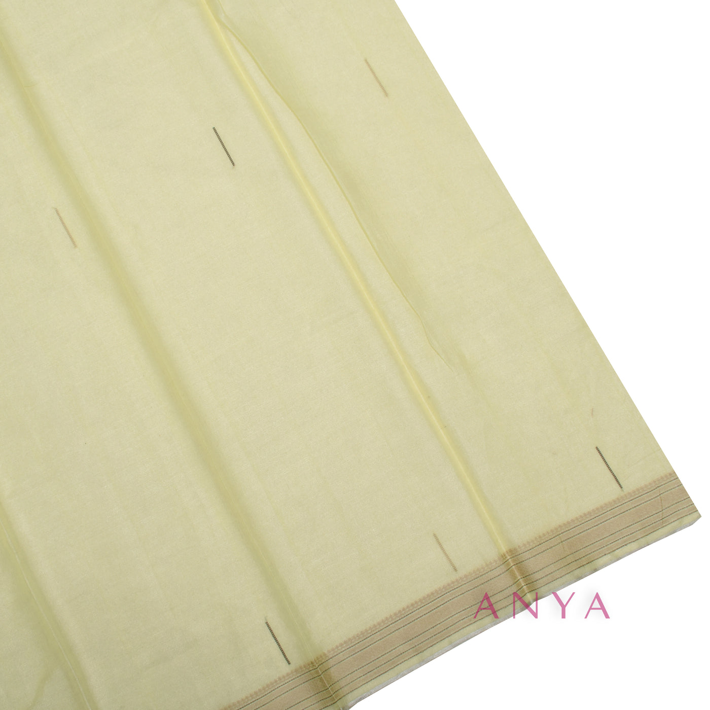 Lemon Yellow Sico Saree with Thread Lines Design