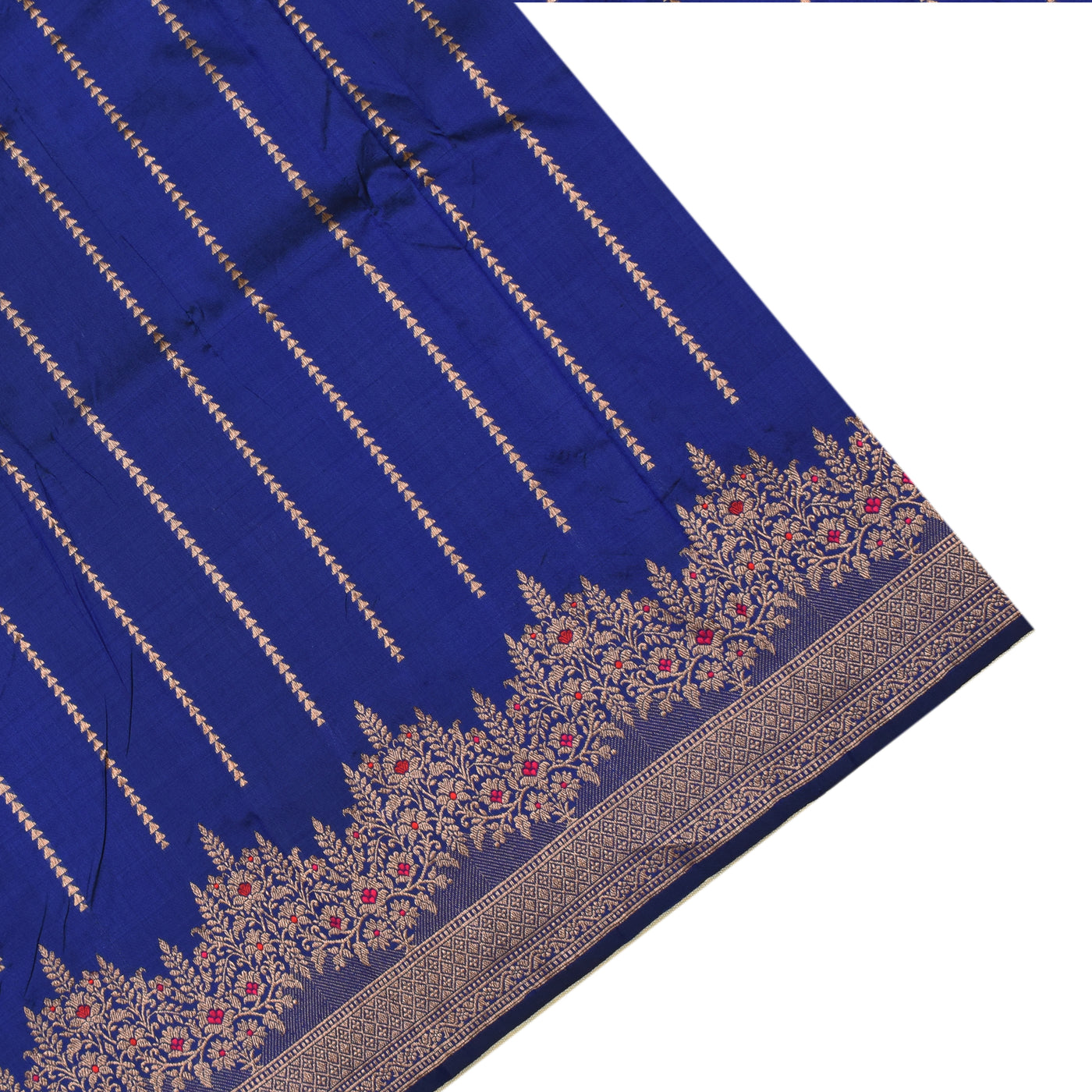 MS Blue Banarasi Silk Saree with Getty Self Pallu