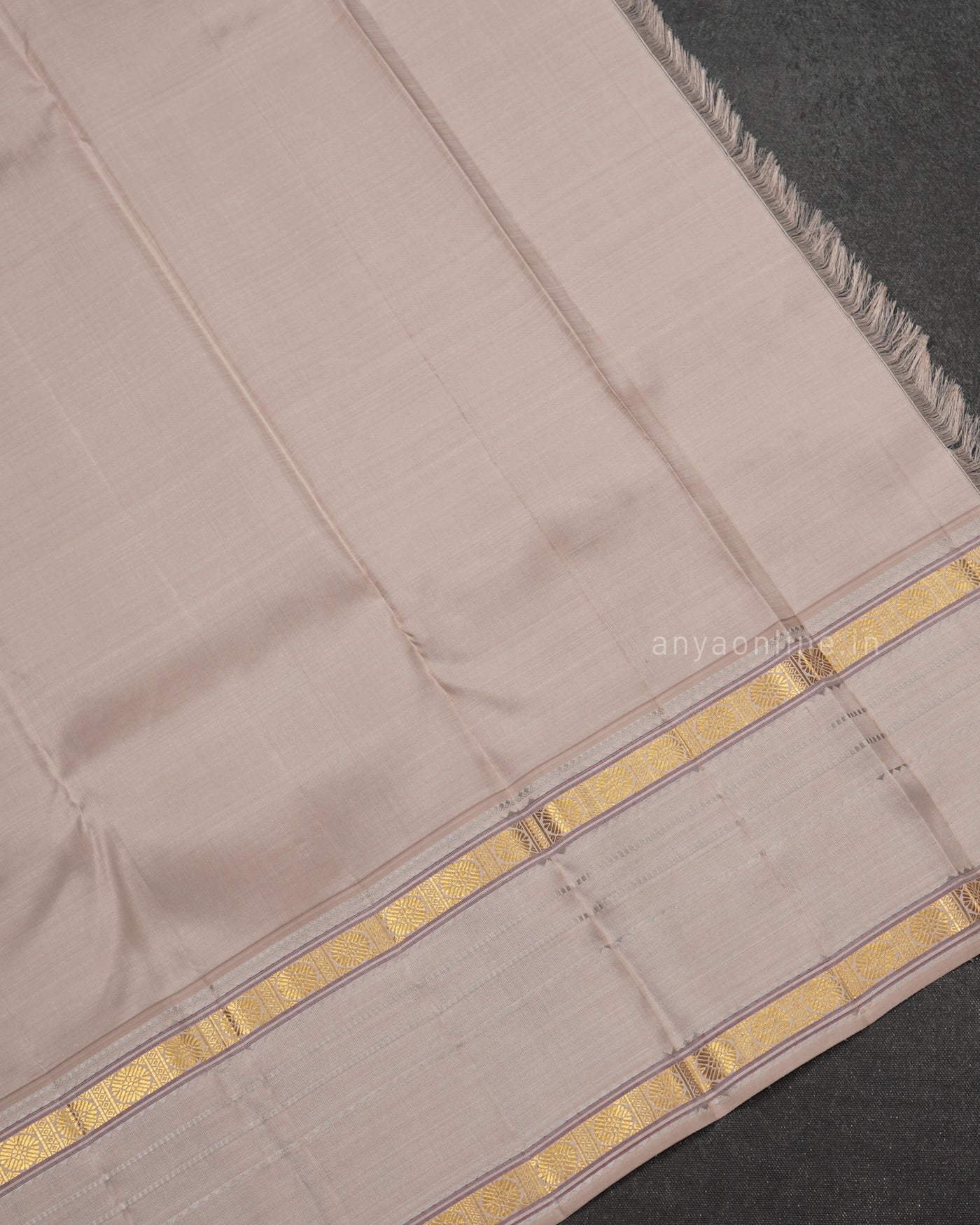 Milagai Orange Kanchi Classic Saree with Annam Butta Design