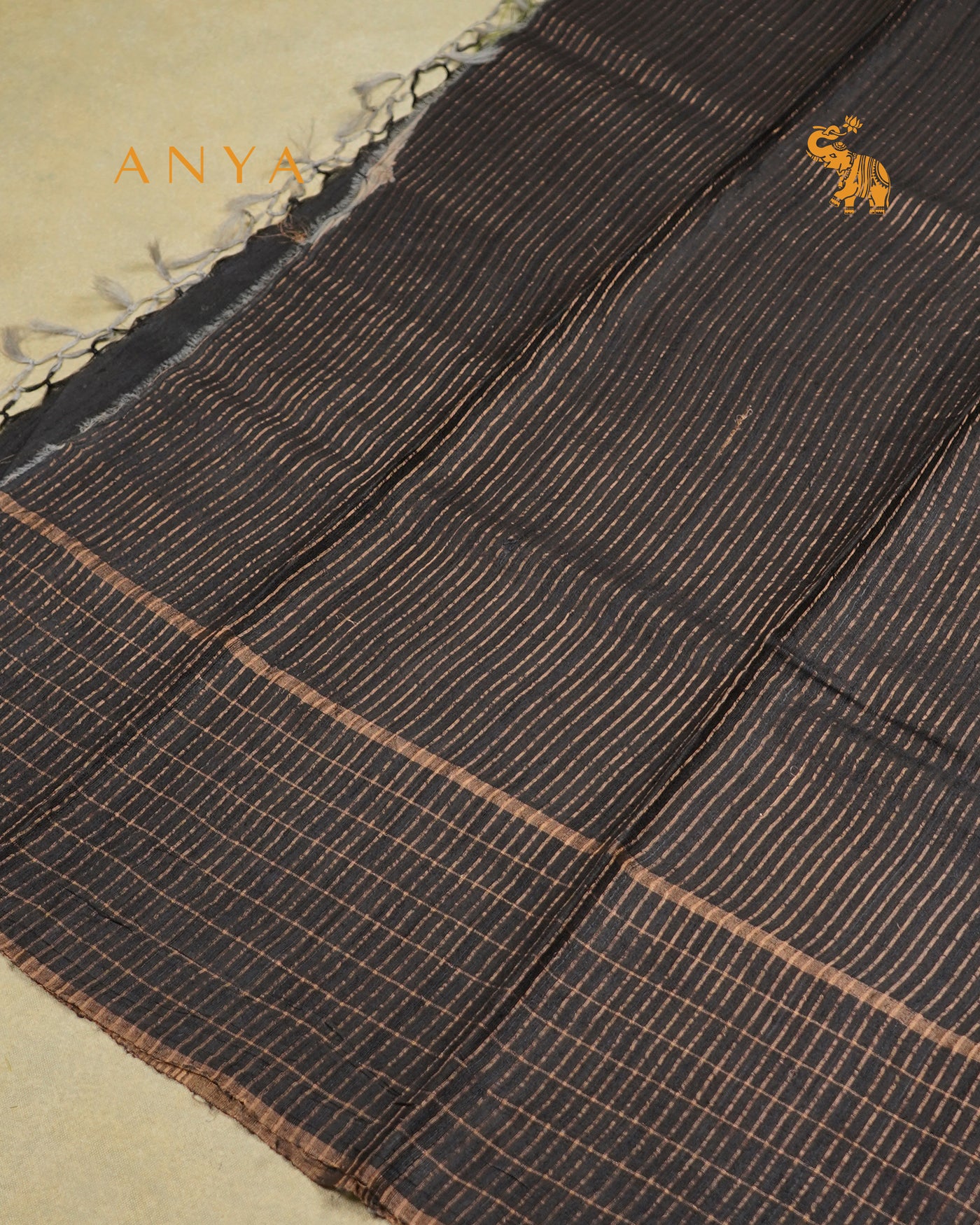 Grey Tussar Silk Saree with Floral Print Design