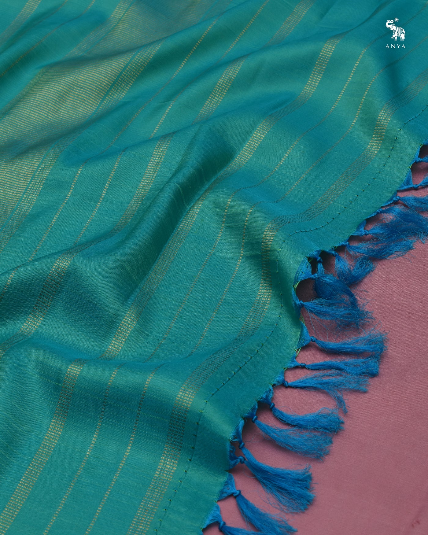 Onion Pink Eco Print Kanchi Silk Saree