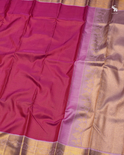 Pink Kanchi Classic Saree with Small Zari Kattam Design