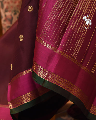 V Pakku Kanchi Classic Saree with Zari Butta Design