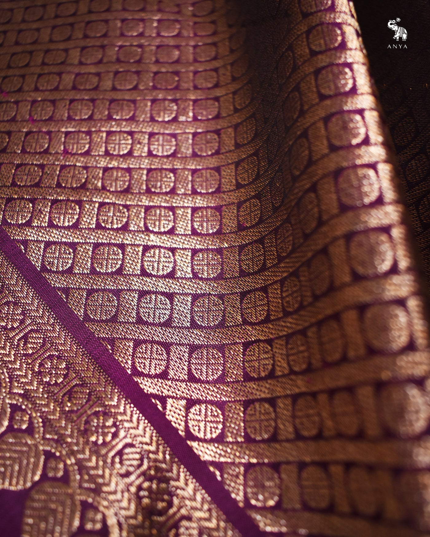 Peach Kanchi Classic Saree with Stripes Butta Design