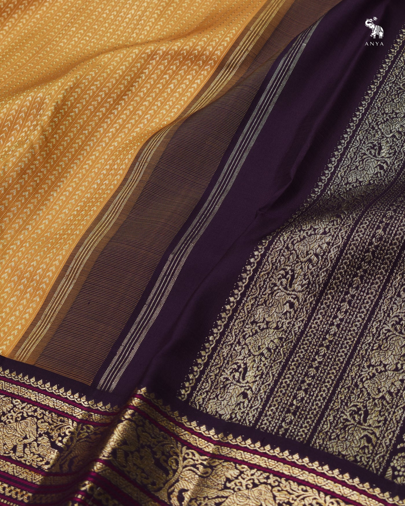 Chickoo Kanchi Classic Saree with Kathir Lines Design