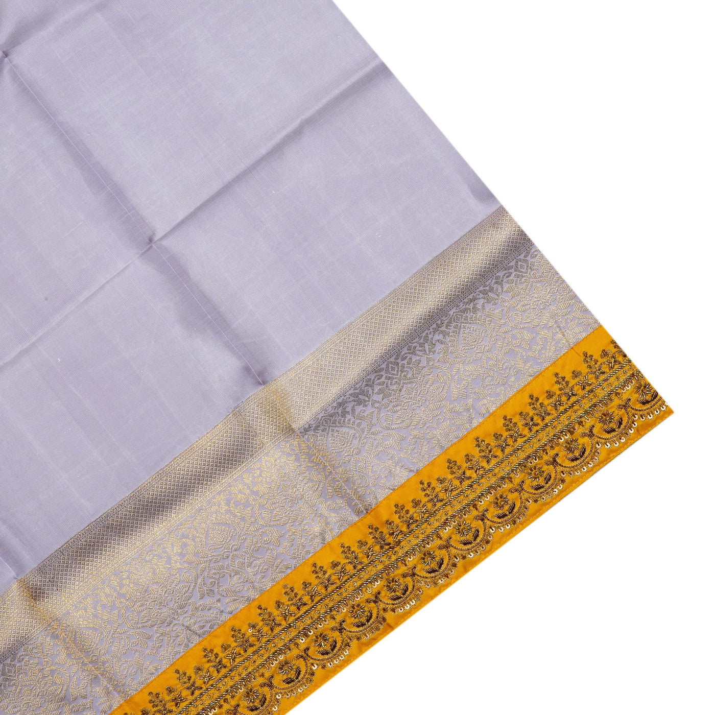 Lavender Kanchi Silk Saree with Zari Creeper Design