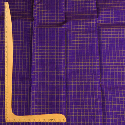 Violet Kanchi Silk Fabric with Medium Zari Kattam Design