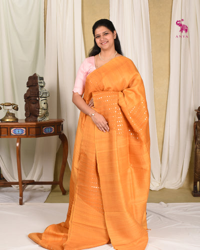 Mustard Bailu Sequins Saree