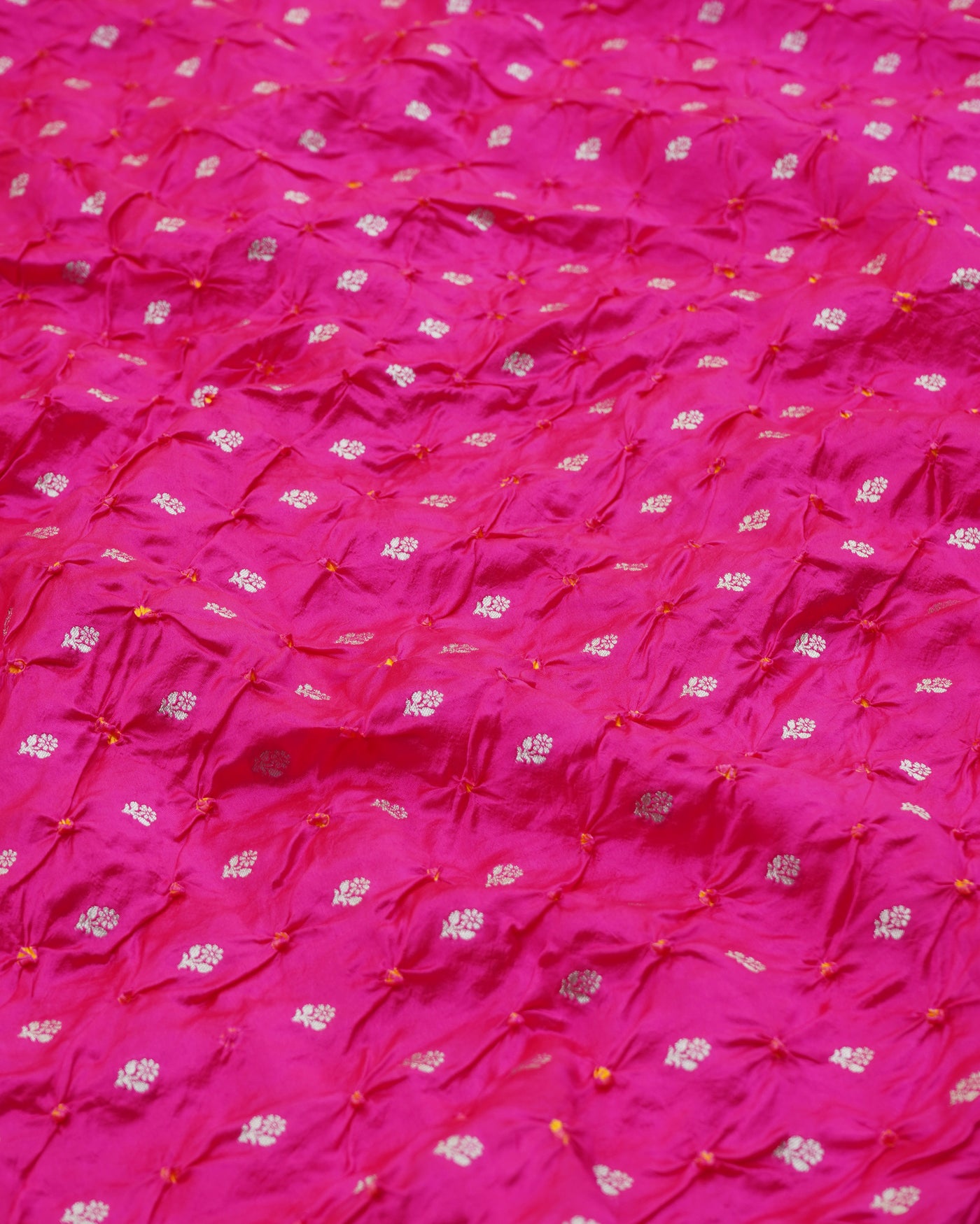 Pink Bhandhini Silk Fabric