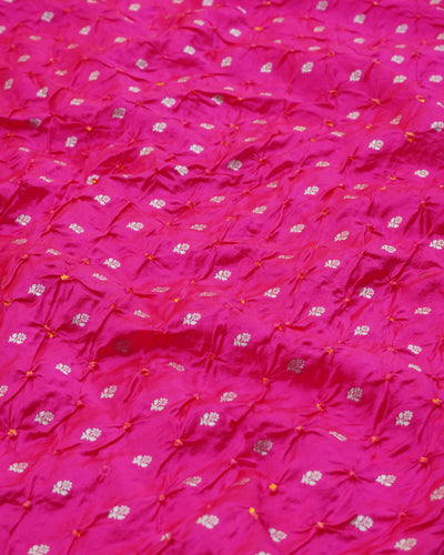 Pink Bhandhini Silk Fabric