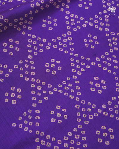 Violet Kanchi Bandhini Silk Saree