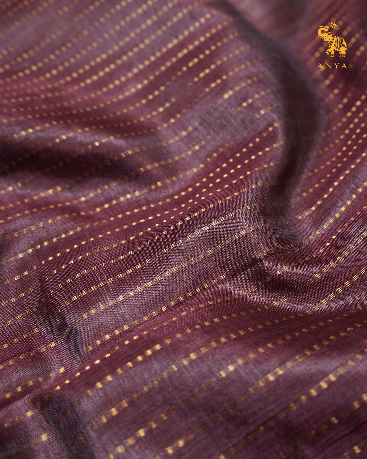 Light Purple Tussar Silk Saree with Zari Stripes Design