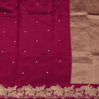 Arakku Pink Banarasi Silk Saree with Zari Butta Design