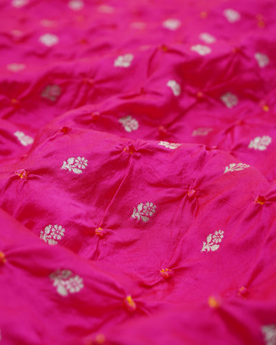 Pink Bhandhini Silk Fabric