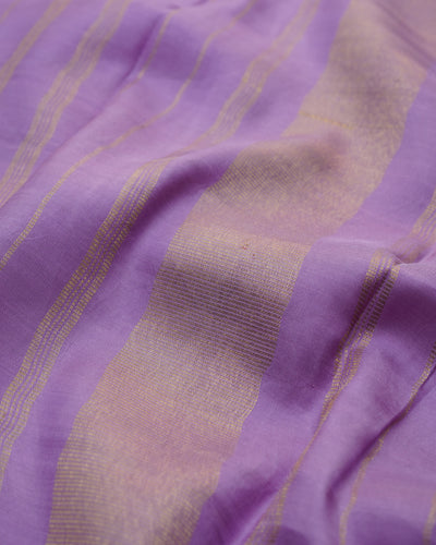Lotus Pink Printed Kanchi Silk Saree with Floral Print and Zari Butta Design