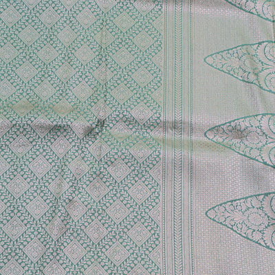 Sea Green Banarasi Silk Saree with Creeper Design