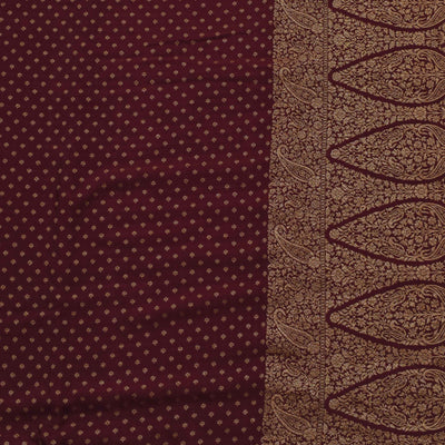 V Pakku Crepe Banarasi Silk Saree with Small Zari Butta Design