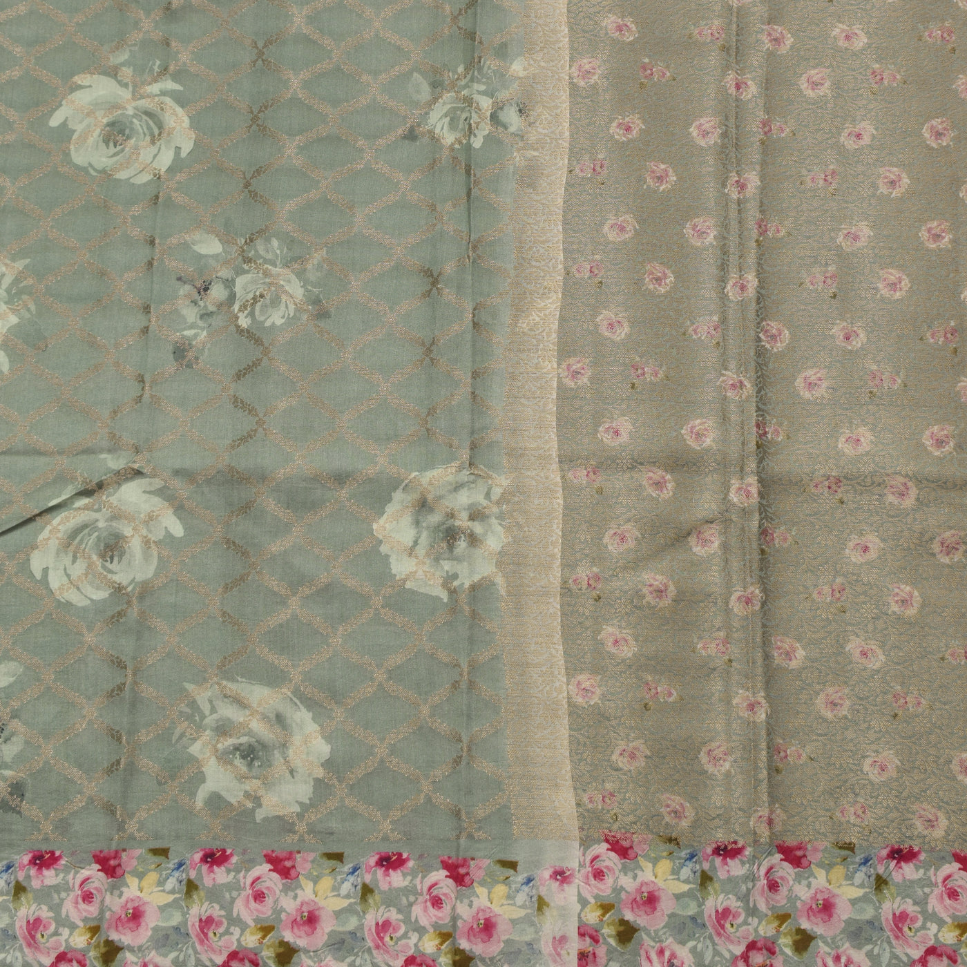 Pastel Green Banarasi Silk Saree with Zari Butta Design