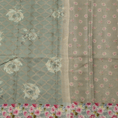 Pastel Green Banarasi Silk Saree with Zari Butta Design