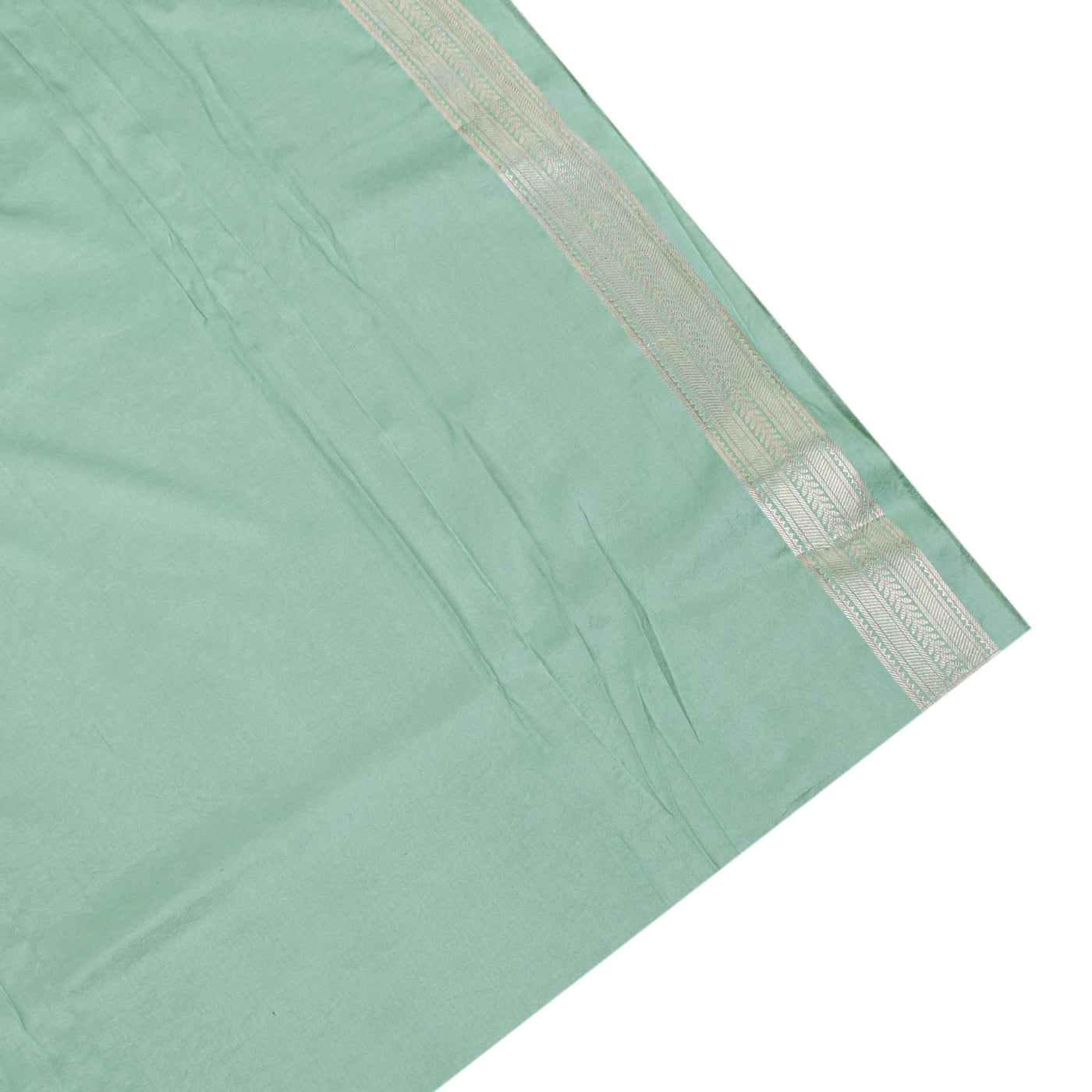 Sea Green Banarasi Silk Saree with Creeper Design