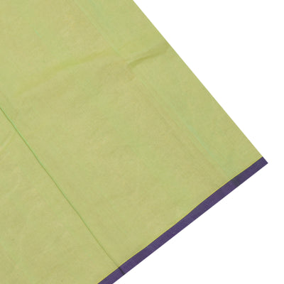 Apple Green Kanchi Cotton Saree with Vertical Stripes Design