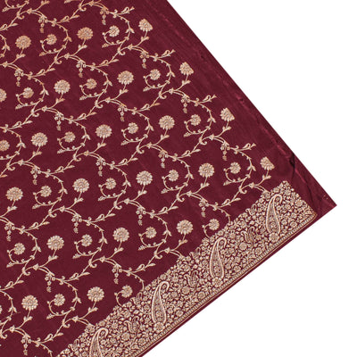 V Pakku Crepe Banarasi Silk Saree with Small Zari Butta Design