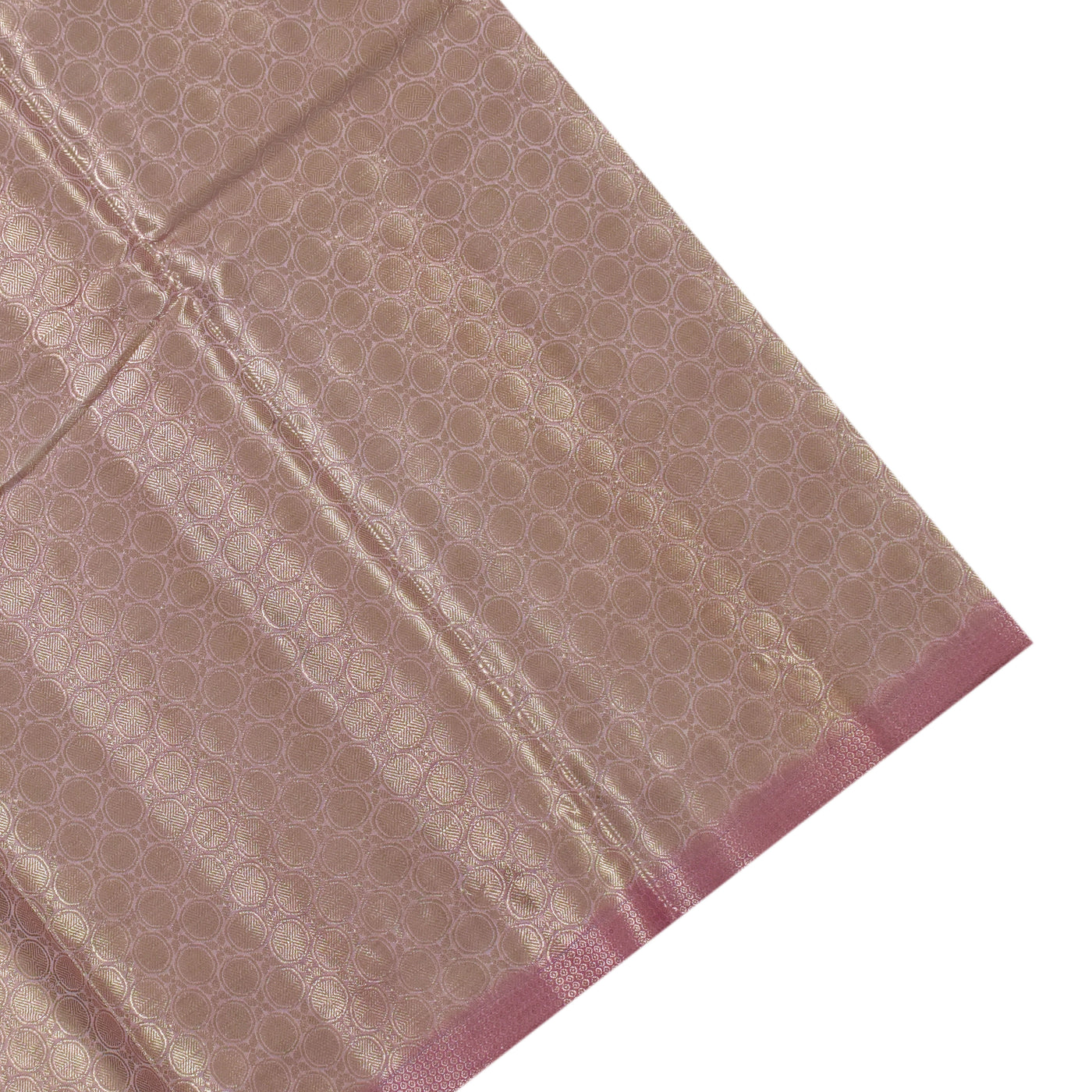 Onion Pink Chanderi Banarasi Silk Saree with Zig Zag Design