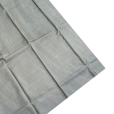 Blue Tussar Silk Saree with Floral Printed Design