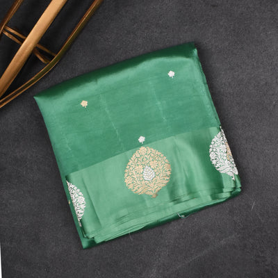 Pastel Green Banarasi Silk Saree with Zari Butta Design