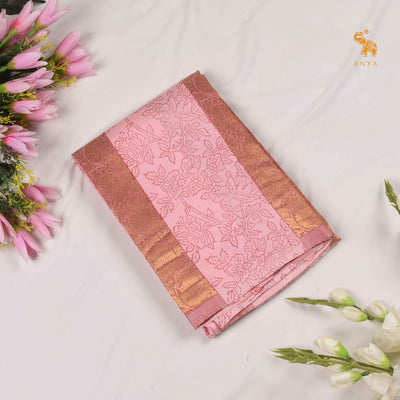 Onion Pink Printed Kanchi Silk Saree
