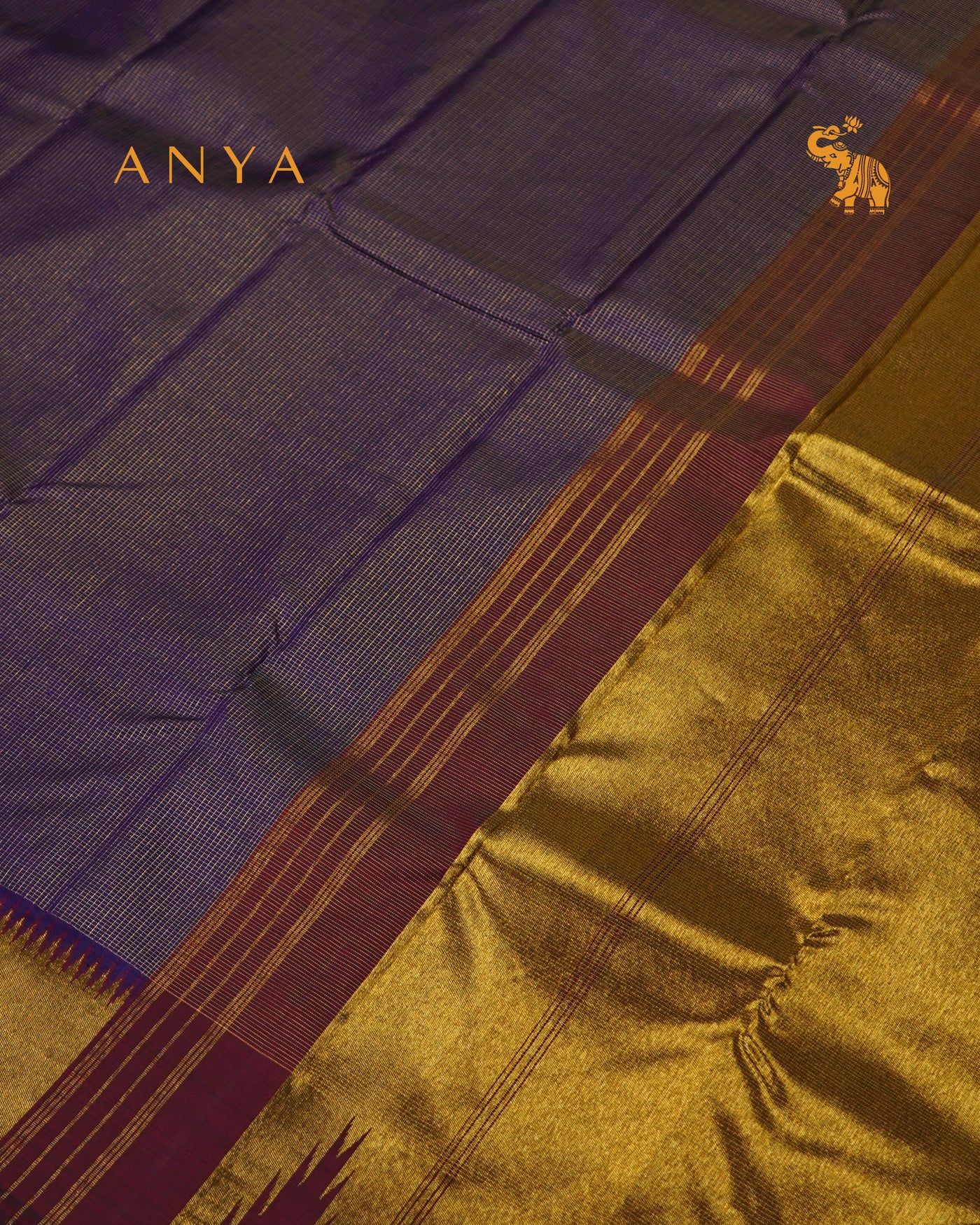 Ms Blue Kanchi Silk Saree with Small Zari Kattam Design