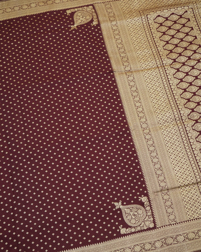 V Pakku Banarasi Silk Saree with Small Zari Butta Design