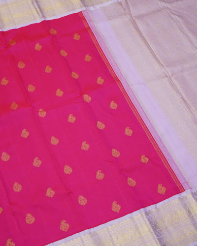 Mittai Pink Kanchi Silk Saree with Zari Butta Design