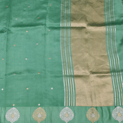 Pastel Green Banarasi Silk Saree with Zari Butta Design