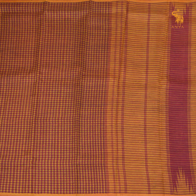 Mustard with Red Pen Kalamkari Kanchi Silk Saree