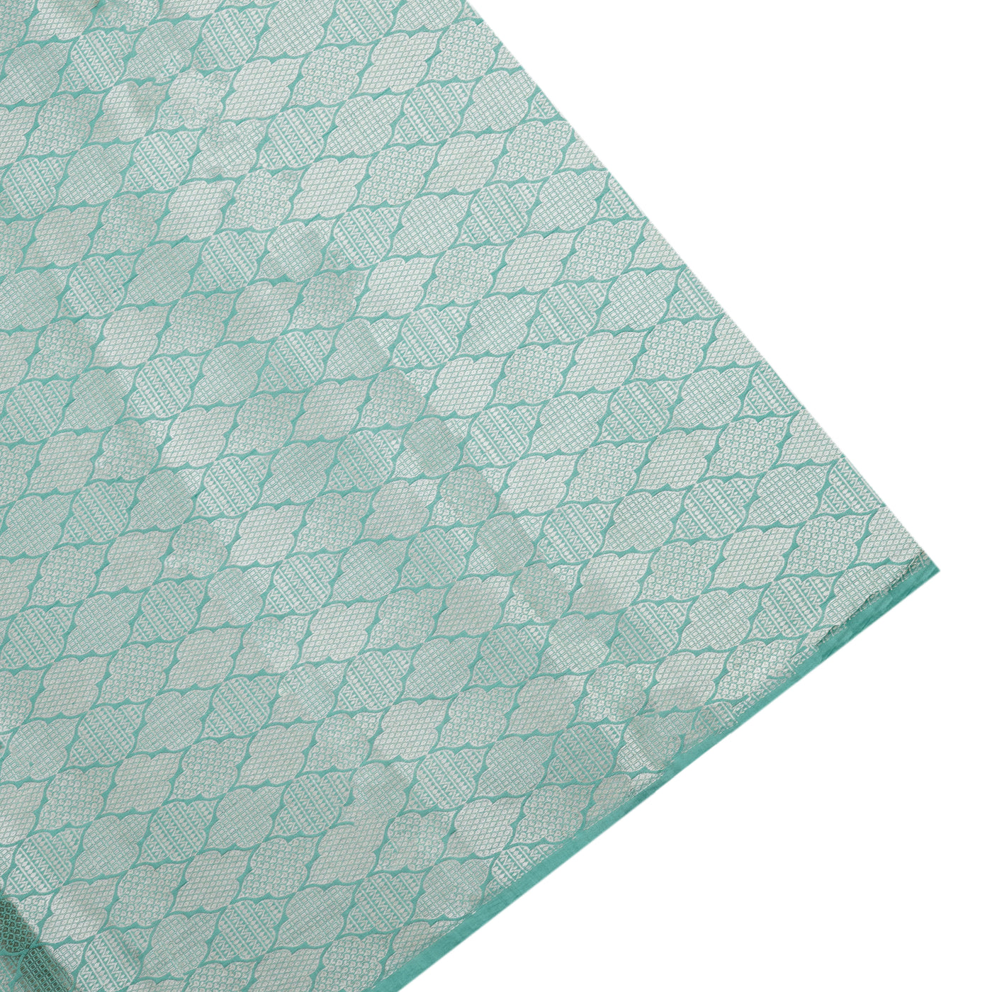 Blue Crush Tissue Saree with Floral Embroidery Border