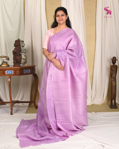 Lavender Bailu Sequins Saree
