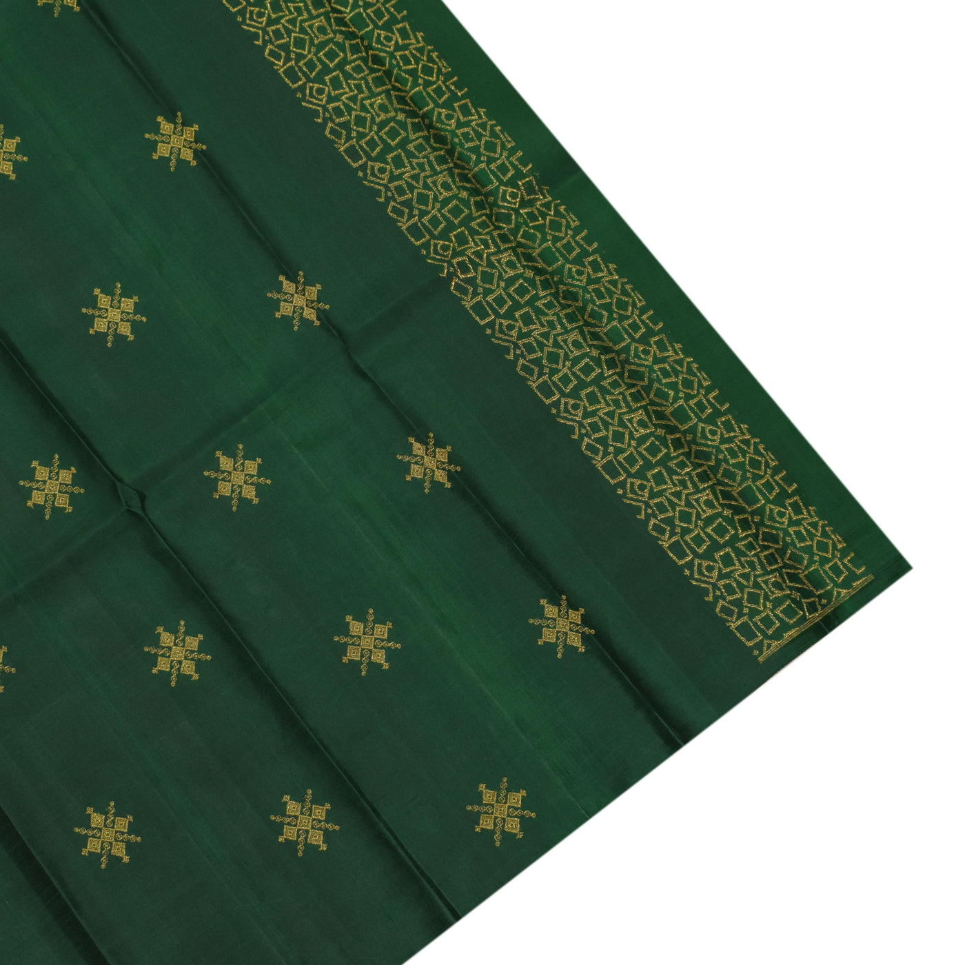 Onion Pink Small Flower Print Zari Checks Tussar Silk Saree with Bottle Green Kanchi Silk Small Box Zari Pallu