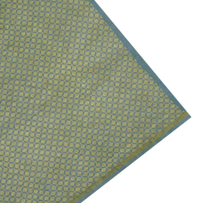 Mustard Pen Kalamkari Kanchi Silk Saree